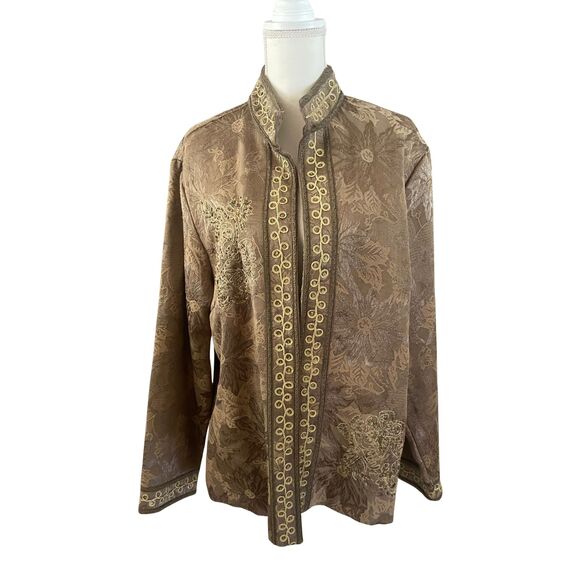 NWT Coldwater Creek Beaded Embroidered Western Cottagecore Jacket Women’s XL - Picture 1 of 6